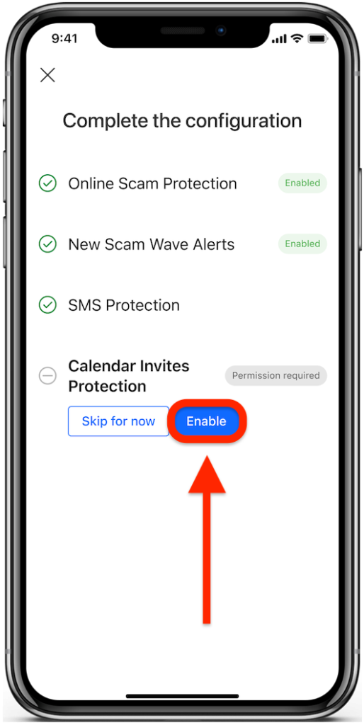 Proteção contra convites de calendário - Scam Copilot iOS